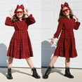 thumbnail image 6 of Oudiya Girls Swiss Dot Long Sleeve Dress V Neck Ruffle Tiered Casual Party Dress, 5-13Y, 6 of 7