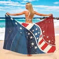 thumbnail image 5 of Frostluinai Women Sheer Sarong High Slit One Size Swimsuit Coverups 4th of July Summer American Flag Print Chiffon Wraps Beach Cover Up, 5 of 9