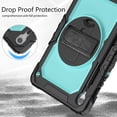 thumbnail image 7 of Case for Samsung Galaxy Tab S10 Lite/S10 FE/S9 FE 10.9 Inch with Screen Protector, 360 Degree Rotating Kickstand Hand Strap Heavy Duty Shockproof Cover with Shoulder Strap, Sky Blue PC, 7 of 7