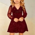 thumbnail image 2 of XEGLSBU Toddler Girls Dresses 5T Kids Girl's Puff Long Sleeve Mesh Casual High Waist A Line Dress Formal Party Dresses Red-B Size 7-8 Years, 2 of 8