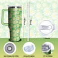 thumbnail image 2 of 40oz Skull Tumbler with Handle and Straw, Skeleton Gothic Floral Stainless Steel Insulated Cup with Lid and Straw, Horror Travel Coffee Mug Water Bottle, Birthday Halloween Gifts for Women Men, 2 of 6