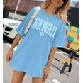 thumbnail image 5 of KimSoong Women Hawaiian Shirts Oversized Flower Graphic Tee Casual Summer Vacation Short Sleeves Tops, 5 of 7