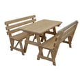 thumbnail image 3 of Kunkle Holdings, LLC Pine 5' Picnic Table with 2 Backed Benches Walnut Stain, 3 of 5