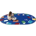 thumbnail image 3 of Joy Carpets 2054DD 7 ft. 8 in. x 10 ft. 9 in.Fly Away with Reading Oval Area Rug  Multi Color, 3 of 5