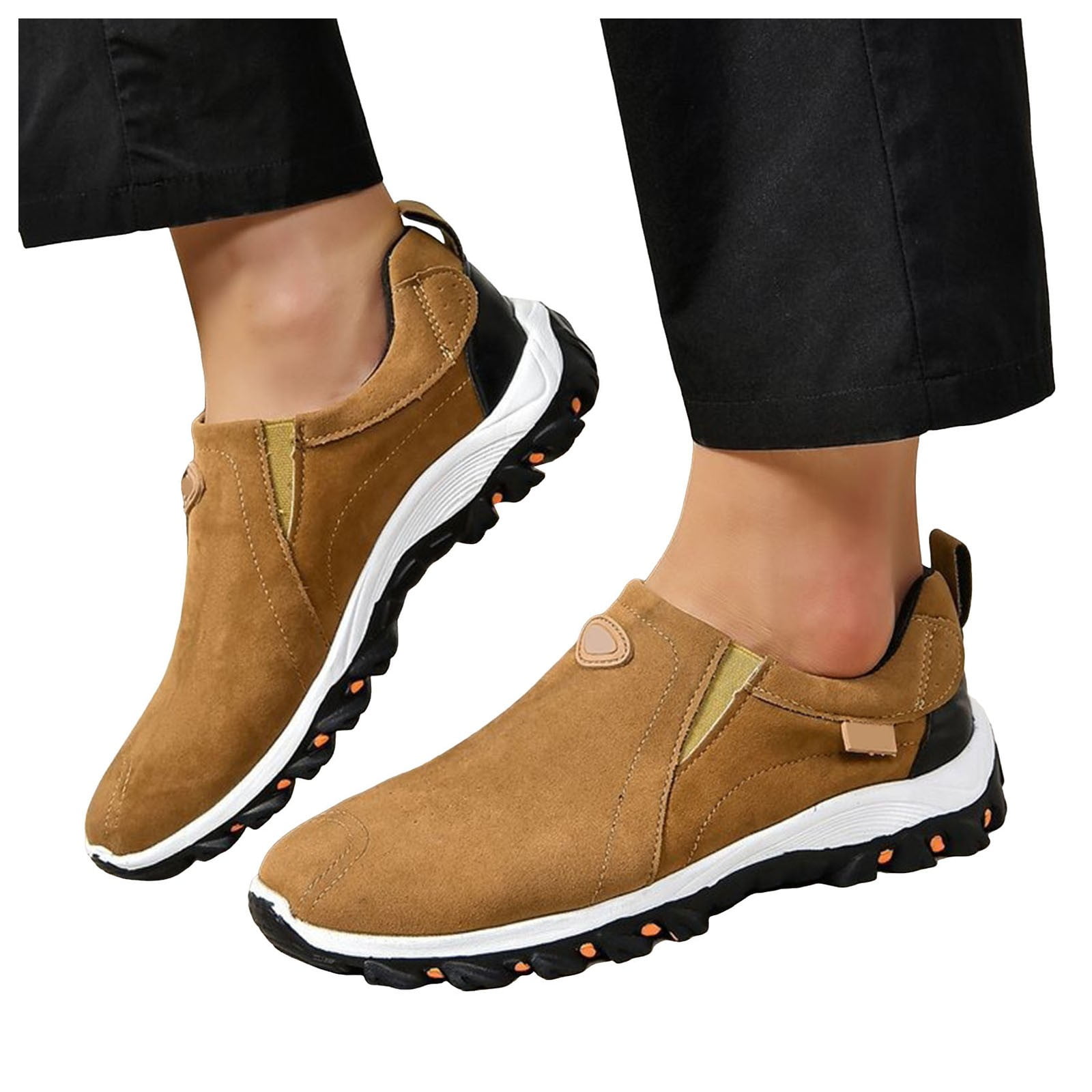 YLYL Men's Orthopedic Loafers Non Slip Arch Support Lightweight Casual Slip on Driving Walking Shoes