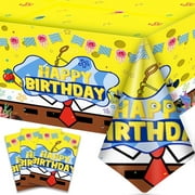 SpongeBob Birthday Party Supplies - SpongeBob Tablecloth, 3 Pieces SpongeBob Tablecloth - For Boys/Girls Children's SpongeBob Birthday, SpongeBob Themed Party Supplies