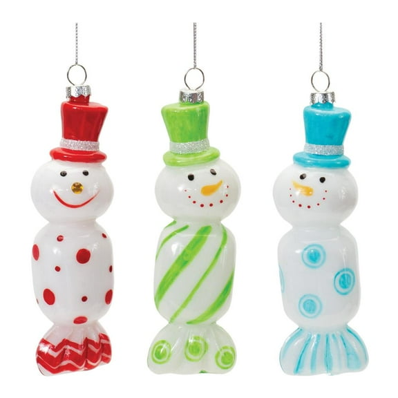 Melrose Candy Snowman Christmas Ornaments - 6.25" - Set of 12
