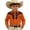 Orange, variant on Boys Western Cowboy Print Shirt Denim Snap Button Long Sleeve Casual Top Junior Outdoor Adventure Clothes