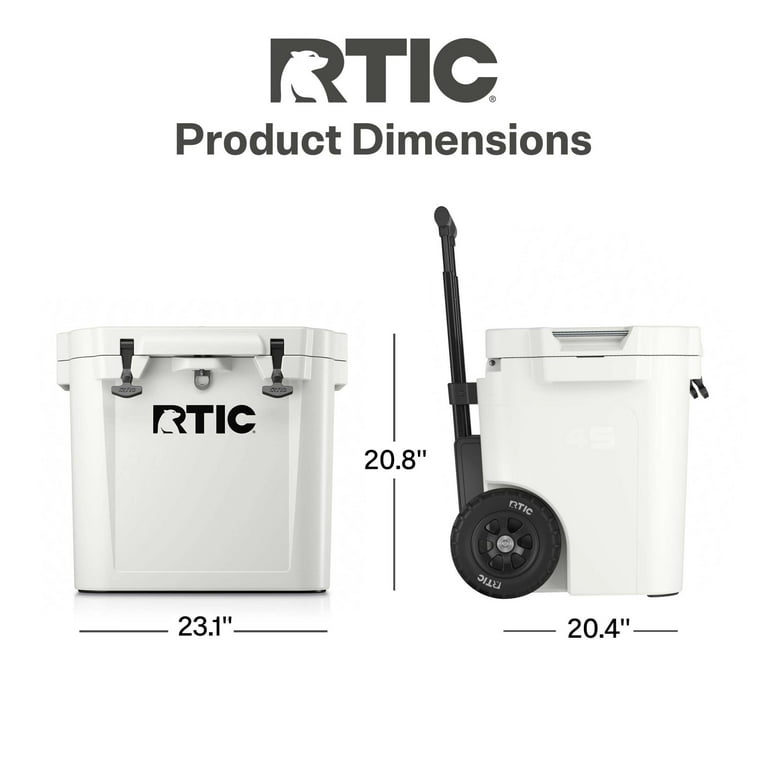 RTIC Ultra-Tough 45 QT Cooler, Ice Chest with Lid, White, Holds 60