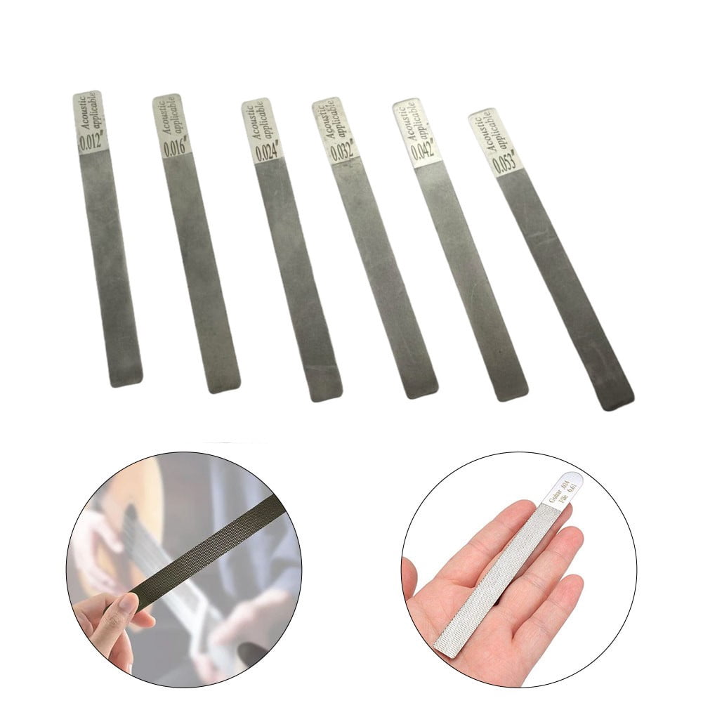 6Pcs Guitar Nut Nut Files Fret Crowning Slot Comfortable Luthier Repair Tool Kit