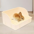 thumbnail image 4 of Enhanced Heightened Plastic Rabbit Toilet with Narrow Bottom Net & Beveled Holes - Anti-Splash Design for Chinchillas/Guinea Pigs, Easy Clean System, Scientific Training Aid, Smooth Safe Edges,, 4 of 5