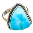 thumbnail image 2 of Larimar Ring Size 9.25 (925 Sterling Silver)  - Handmade Boho Vintage Jewelry RING130663, 2 of 3