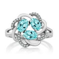 thumbnail image 2 of Gem Stone King 925 Sterling Silver Blue Apatite Ring for Women (1.94 Cttw, Oval 6X4MM, Gemstone Birthstone, Available in Size 5, 6, 7, 8, 9), 2 of 4