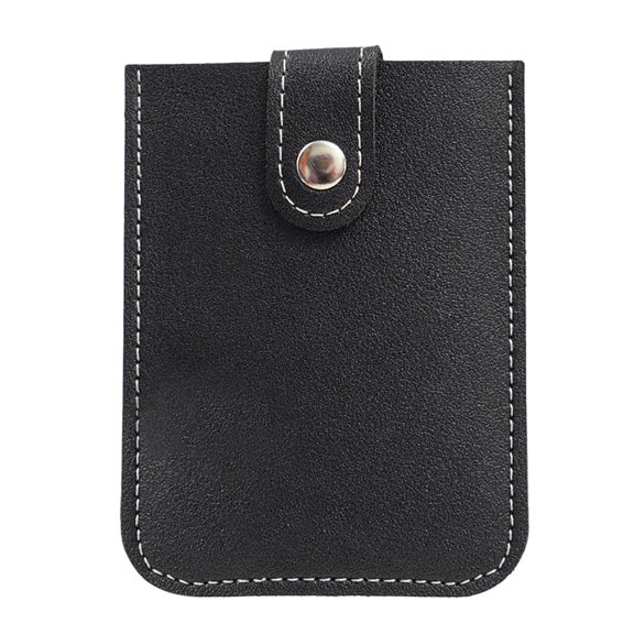 Mosey Faux Leather Card Holder Large Capacity Pull-out 6 Slots Solid Color Button Slim Minimalist Portable Business Card Bank Card Driver License Organizer Storage Bag