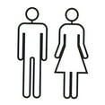 thumbnail image 6 of Black Acrylic Toilet Door Signs Self Adhesive Unisex WC Signage for Office Hotel Doors 2pcs, 6 of 8