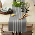 thumbnail image 2 of Gray and White Stripe Tassel Table Runner 14x72, 2 of 3