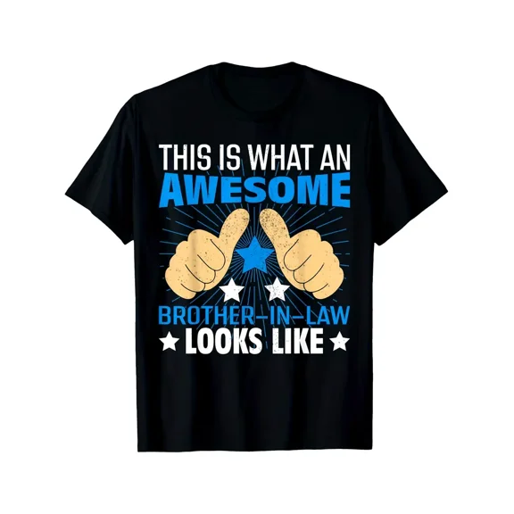 Awesome Brother-In-Law Thumbs Up Graphic Gift for Men Novelty Short Sleeve T-Shirt