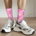 thumbnail image 6 of Vsdgher Breast Cancer Awareness (3) Crew Socks for Men & Women, Breathable Casual Athletic Ankle Socks, 6 of 6