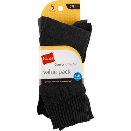 Hanes Ladies' Socks Comfort Soft Cuff 5 Pack