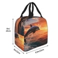 thumbnail image 2 of Pofeuu Sunset Dancing Dolphin B Print Lunch Bag Lunch Box Large Capacity Insulated Lunch Bag for Adult, Leakproof Reusable Lunch Tote Bags for Work, 2 of 5