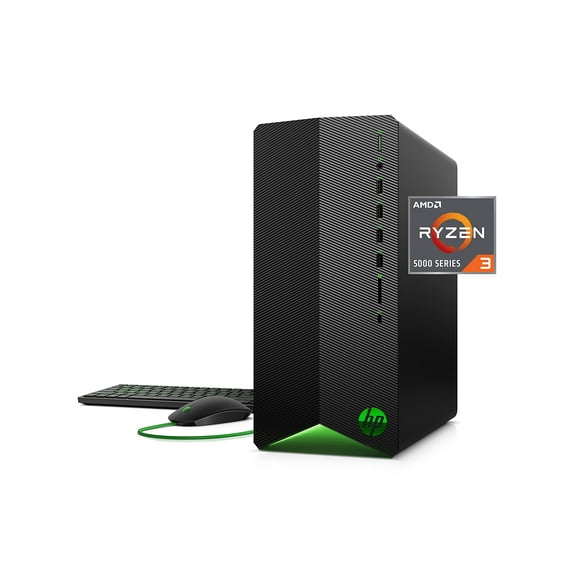 HP Pavilion Gaming PC, AMD Ryzen 3 5300G Processor, 8 GB RAM, 256 GB SSD, Windows 11, Wi-Fi 5 & Bluetooth 4.2 Combo, 9 USB Ports, Pre-Built Gaming PC Tower, Mouse and Keyboard (TG01-2010, 2021)