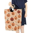 thumbnail image 4 of Yayeee Freestanding Laundry Hamper with Handle Collapsible Large Storage Basket for Clothes, Colorful Halloween Pumpkin Pattern, 4 of 7