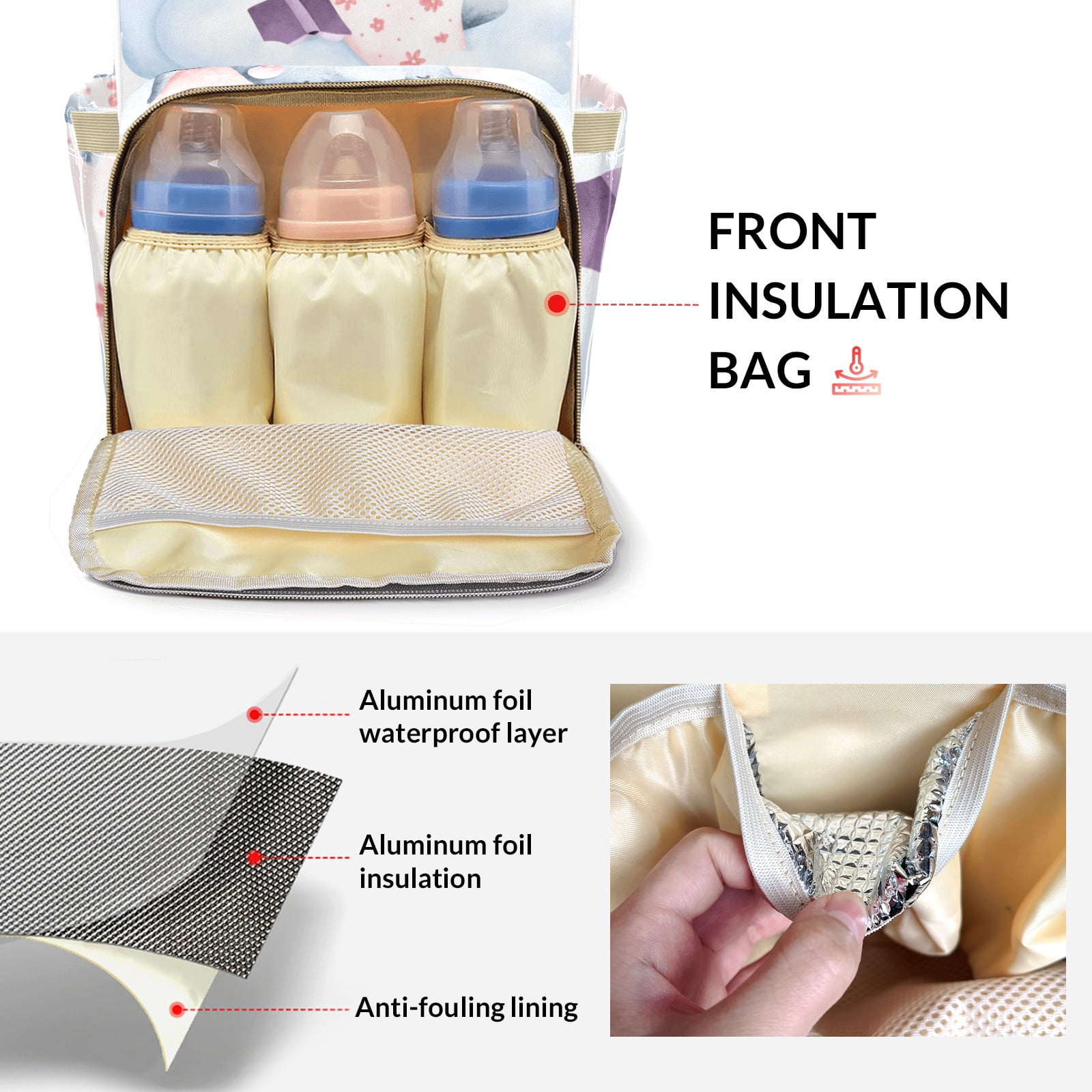 Elephant Diaper Backpack – Large Capacity, Insulated Baby Bottle Pocket, Multifunctional Mommy Bag for Boys & Girls
