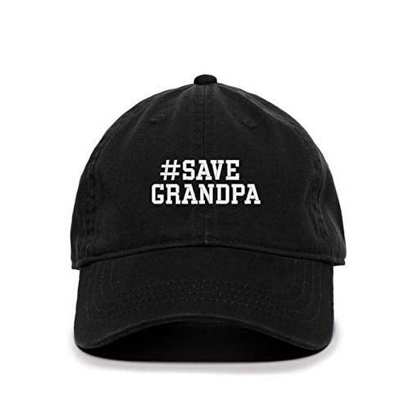 Save Grandpa Baseball Cap Embroidered Cotton Adjustable Dad Hat Black