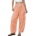 thumbnail image 2 of Guluxicc Womens Plaid Print Long Pants Elastic Waist Casual Trousers with Side Pockets Loose Fit Pants for Outdoor, 2 of 5