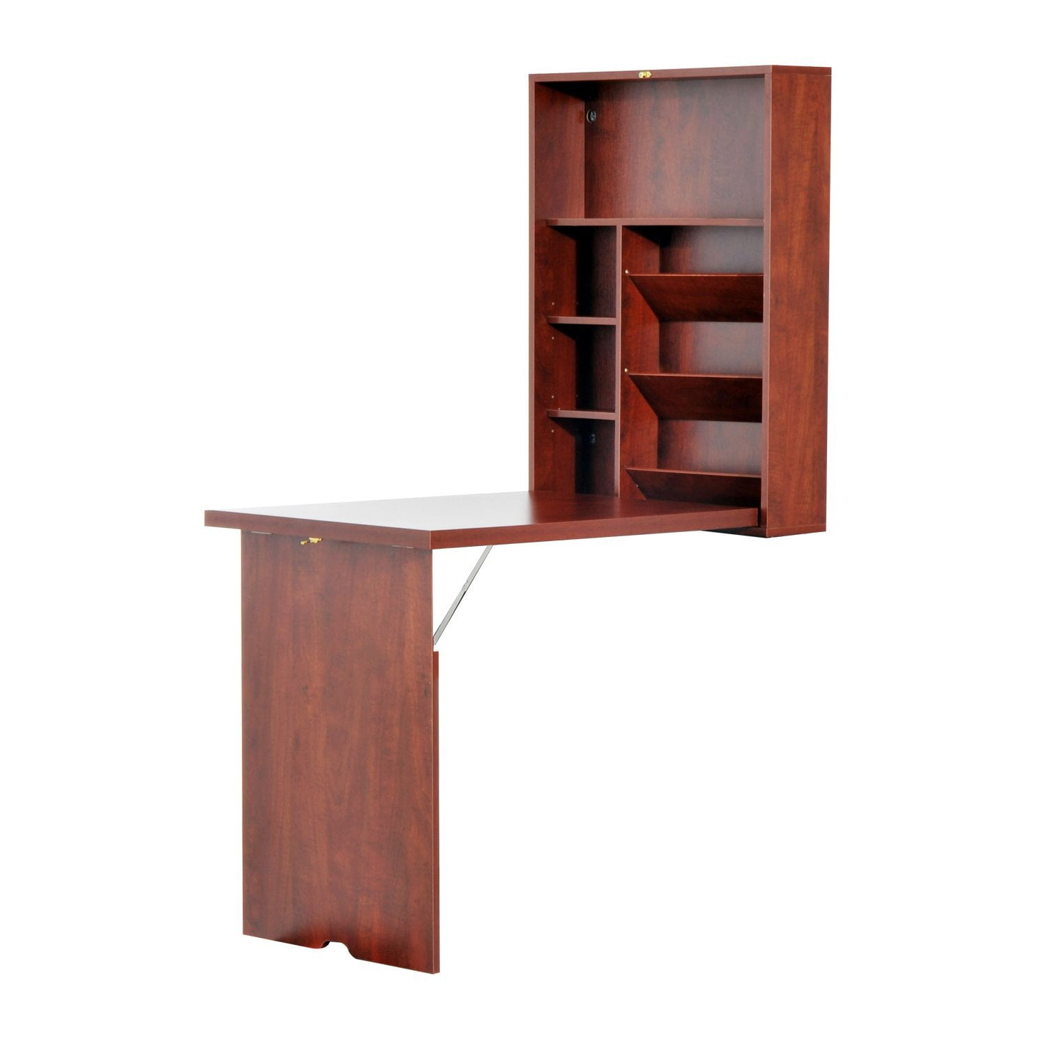 Compact Fold Out Wall Mounted Convertible Desk With Storage