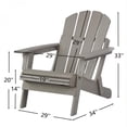thumbnail image 3 of Grey Oversize Embossed Hemlock Adirondack Chair Folding Outdoor PreAssembled BackRest SeatBoard 330LBS Capacity for Garden Pool Firepit, 3 of 10