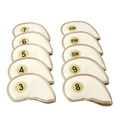 thumbnail image 1 of Cubierta de cabeza de hierros de golf Cola 10x PU cuero impermeable Blanco, 1 of 8