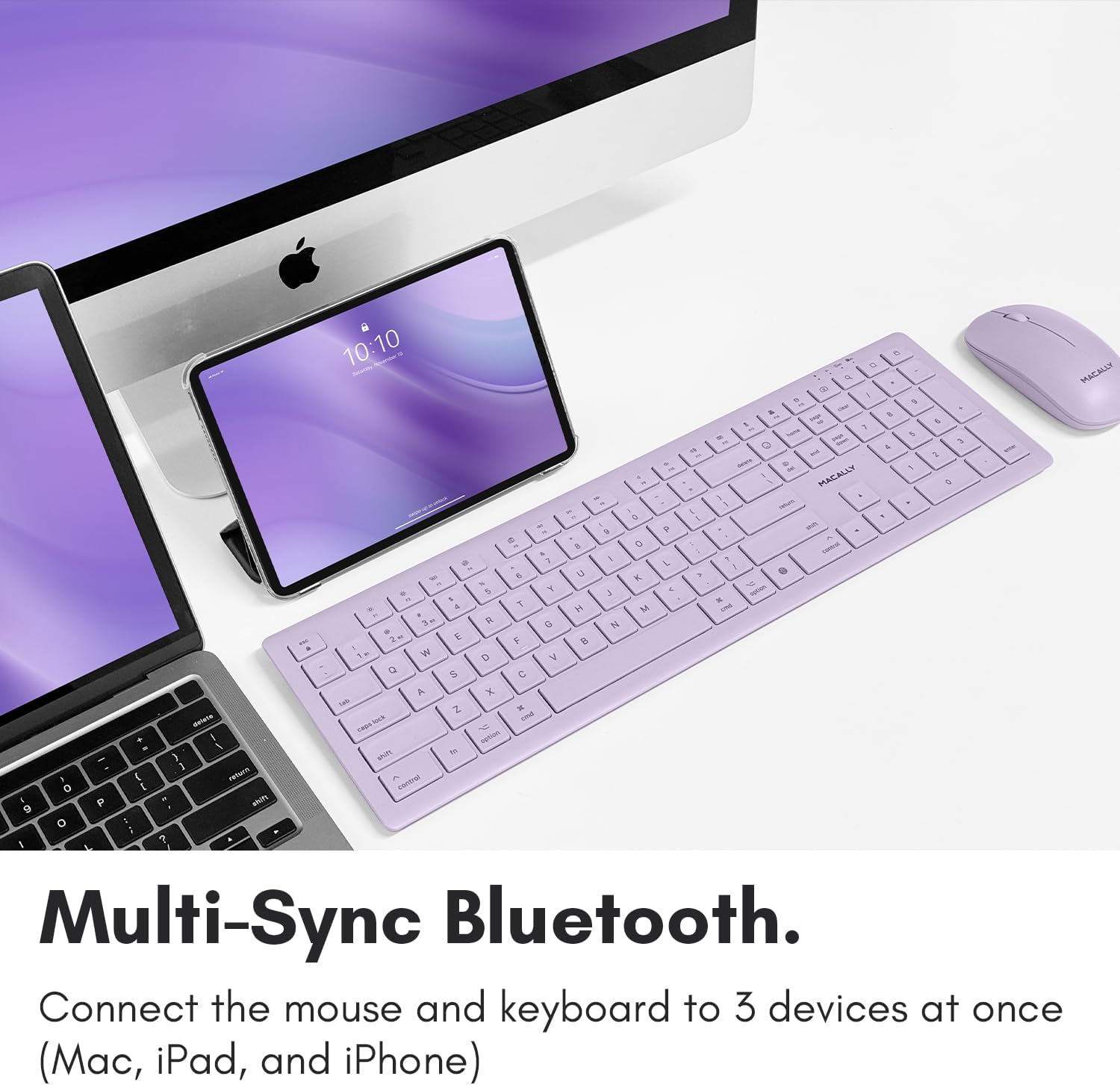 Macally Wireless Keyboard and Mouse Combo for Mac - Compatible