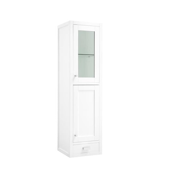 James Martin Vanities E444-H15R-GW 15 in. Right Addison Depth Grand Tower Hutch  Glossy White