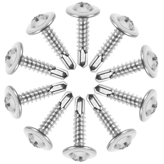 LOLIPPYY 100pcs Self-Drilling Screws Flat Head Silver Carbon Steel for Home Improvement and Industrial Use