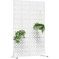 thumbnail image 4 of Metal Privacy Screen for Outdoor Freestanding Privacy Screens, 72" H x 44" W White Fence Panels with Stand, Patio Metal Screens for Outside Outdoor Divider Deck Balcony Garden and Indoor, 4 of 6