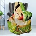 thumbnail image 4 of Wine Soft Flannel Fleece Blanket, Wine Tasting and Grapevine Collage Green Fresh Field Pouring Drink Delicious, Cozy Plush for Indoor and Outdoor Use, 70" x 90", Green Ruby Caramel, by Ambesonne, 4 of 5