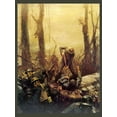 thumbnail image 2 of Vintage Apple Collection 25x32 Gold Ornate Wood Framed with Double Matting Museum Art Print Titled - Mural Forest Marines, 2 of 4