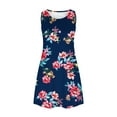 thumbnail image 5 of SMihono Robe d'Été Grande Taille pour Femmes 2023 Robes d'Été pour Femmes Plage T-Shirt Floral Robe Soleil Décontractée Poches Robe Bohème à Bretelles, 5 of 5