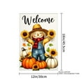 thumbnail image 4 of JOOCAR Welcome Scarecrow with Sunflowers and Pumpkins Garden Flag for Fall Autumn Home Outdoor Garden Yard Door Decor 12x18 inch, 4 of 5