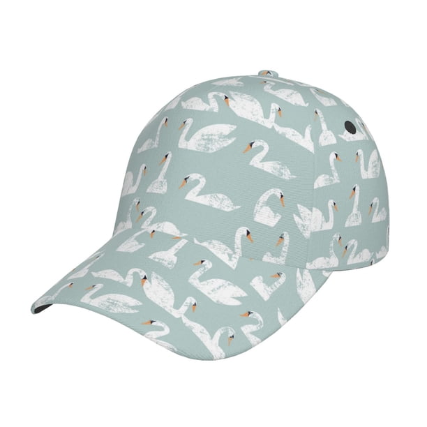 Fotbe White Swan Gorro Clásico de Béisbol, Gorra Ajustable con Broche Snapback, Gorro de Exterior de Algodón Suave