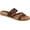 Brown Faux Leather, variant on Journee Womens Colette Slide Flat Sandals, Widths Available