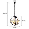 thumbnail image 2 of RADIANCE goods Farmhouse-Style Black/Bronze/Wood 3 Light Pendant 20" Wide, 2 of 6