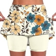 thumbnail image 3 of Mceream Skirted Leggings for Women Plus Size High Waist Tummy Control Tennis Yoga Leggings Shorts Printed Lightweight Golf Workout Skort with Pockets Joggers Yellow XXL, 3 of 7