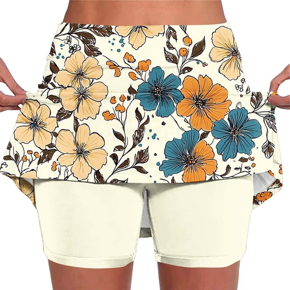 Yoga Shorts for Women Floral Printed High Waisted Casual Athletic Shorts with Pockets Fashion Clothing