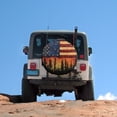 thumbnail image 5 of Camping Spare Tire Cover 12inch American Flag Forest Sunset Weatherproof Wheel Protectors USA Flag Universal Fit for Trailers SUV Truck Camper Travel, 5 of 8