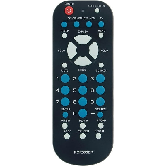 RCR503BZ RCR503BR RCR503BE New Replacement Remote Control fit for RCA TV DVD or VCR Satellite Receiver Cable Box Digital TV Converter
