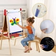 thumbnail image 6 of Shininglove Kids Wooden Easel with Paper Roll, Adjustable Magnetic Drawing Board Whiteboard & Chalkboard Dry Easel Board, Toddler Art Easel for 3-12 Yrs Old Boys Girls, 6 of 7