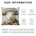 thumbnail image 5 of Patifu Throw Pillow Covers Watercolor Cute Farm Animal Sheep Wear Leopard Print Hat Design Cushion Case Farmhouse Decorative Square Pillowcase (Leopard Print) 18x18in, 5 of 5