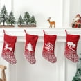 thumbnail image 5 of Christmas Decoration Reindeer Pattern Knitted Stocking Hanging Ornament Gift Bag for Xmas Tree Home Celebration Festive Season, 5 of 6